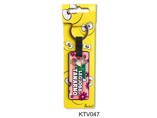 (KTV047) Vicces kulcstartó 7,5 cm - A legjobb tanárnő - Ajándék Tanárnőknek